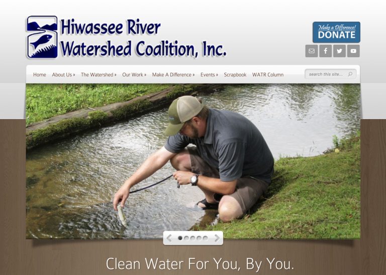 Screenshot of Hiwassee River Watershed Coalition home page